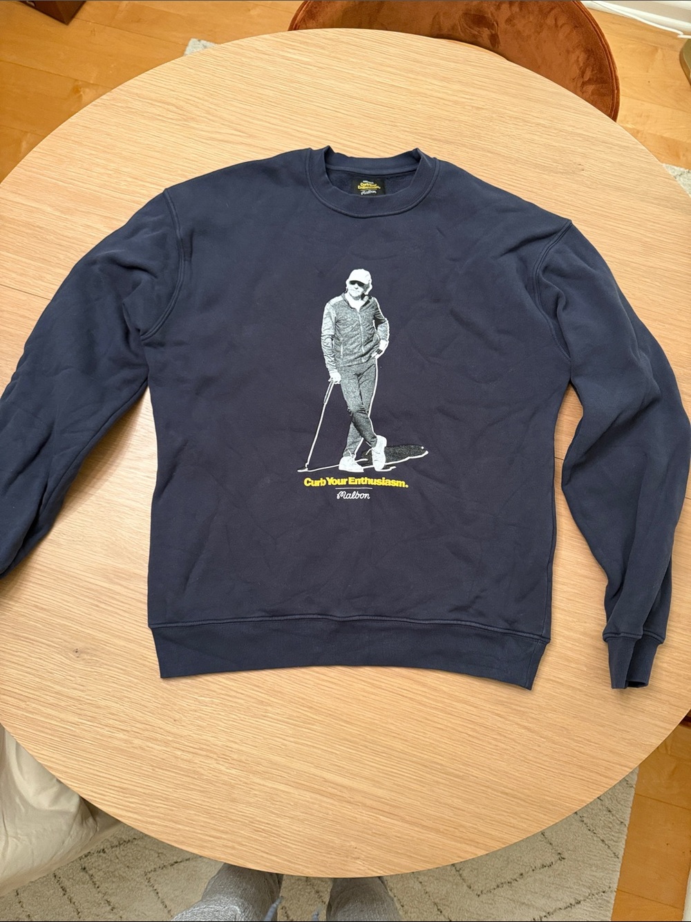 Malbon x Curb Your Enthusiasm Navy Crewneck Sweatshirt with Golfer Graphic